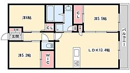 アルファステイツ城乾南新在家 3LDKの間取図画像