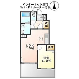 ジュピター1 1LDKの間取図画像