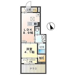 Soledomani 1LDKの間取図画像