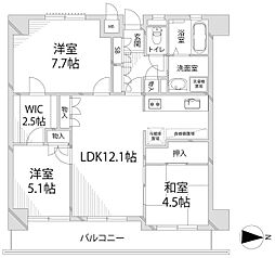 キャッスルコート御立 3LDKの間取図画像