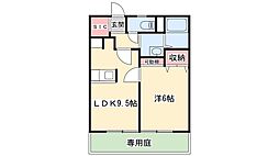 パナハイツヒコ池 1LDKの間取図画像
