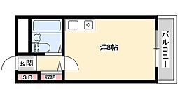 カルム白鷺 ワンルームの間取図画像