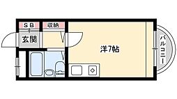 カルム白鷺 ワンルームの間取図画像