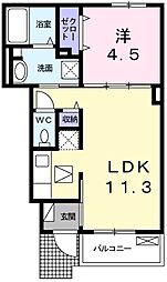 パトリア 1LDKの間取図画像