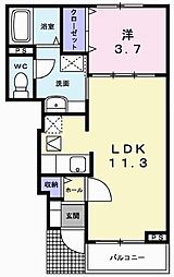 ベルグラース赤穂 1LDKの間取図画像