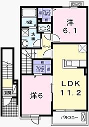 メゾン・ド・キャッスル 2LDKの間取図画像