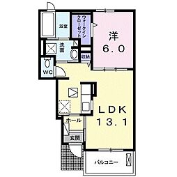 オイコスオニロ田井 1LDKの間取図画像