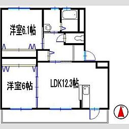 バンプロピス2 2LDKの間取図画像
