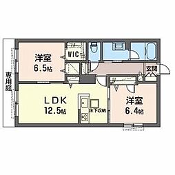 シャーメゾン・ラ・スイートKAMIYA 2LDKの間取図画像