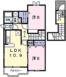 プロムナード・エマ 2LDKの間取図画像