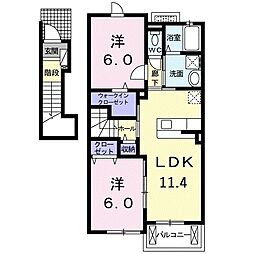 シン.シン.ハウスC 2LDKの間取図画像