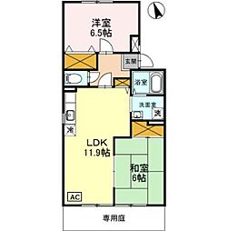 サンパセオ山水2番館 2LDKの間取図画像
