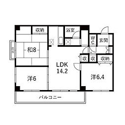 サンハイツ白鷺 3LDKの間取図画像