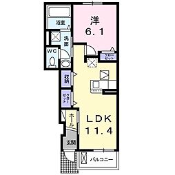 メイベリーナ3 1LDKの間取図画像