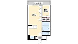 ロッキーコートナカヤ ワンルームの間取図画像