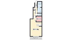 メゾンロングフィールド ワンルームの間取図画像