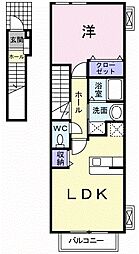 フェアリー鷹取 1LDKの間取図画像