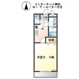 シャンティ 1Kの間取図画像