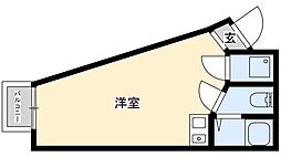 ベルフラワー岡町 ワンルームの間取図画像
