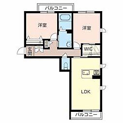 イーストグランテージ 2LDKの間取図画像