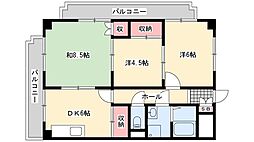 コーポ龍野 3DKの間取図画像