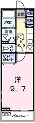 フレンズ 1Kの間取図画像