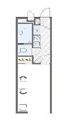 小田急江ノ島線 相模大野駅 徒歩25分の賃貸アパート 2階1Kの間取り