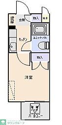 パレ・ドール鶴ケ峰 1Kの間取図画像