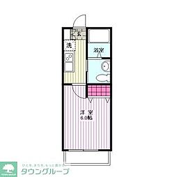 小田急江ノ島線 東林間駅 徒歩6分の賃貸アパート 3階1Kの間取り