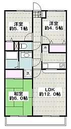 パークヒル参番館 3LDKの間取図画像