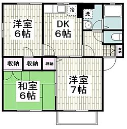 スクエア中央林間 3DKの間取図画像