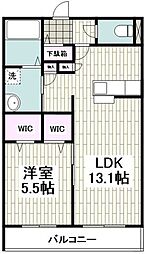フィオーレ桜ヶ丘 1LDKの間取図画像