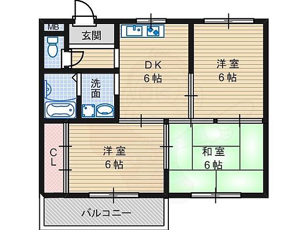 天美ローズマンション ｜大阪府松原市天美我堂４丁目(賃貸マンション3DK・5階・48.00㎡)の写真 その2