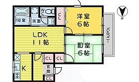 アルカディアしののめ 102 ｜ 大阪府堺市堺区東雲西町４丁（賃貸アパート2LDK・1階・52.00㎡） その2