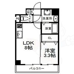 南海高野線 堺東駅 徒歩15分の賃貸マンション 9階1LDKの間取り