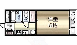 藝韻荘 1階1Kの間取り