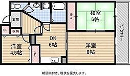 サンクス第三ハイツ 1階3DKの間取り