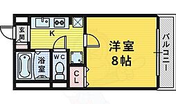 アネックス1号館 1階1Kの間取り
