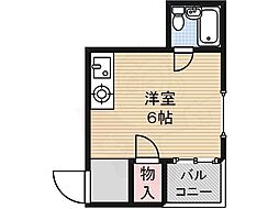 メゾン山之内 ワンルームの間取図画像