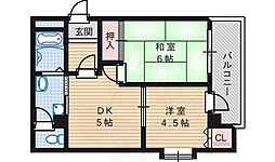 ウッズ・アーバンビル 2DKの間取図画像