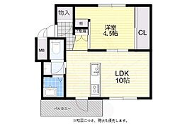 グリーンハイム堺2棟 1LDKの間取図画像