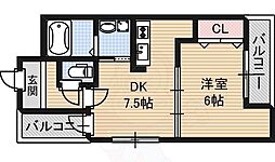 フジパレス清水丘1番館 1DKの間取図画像