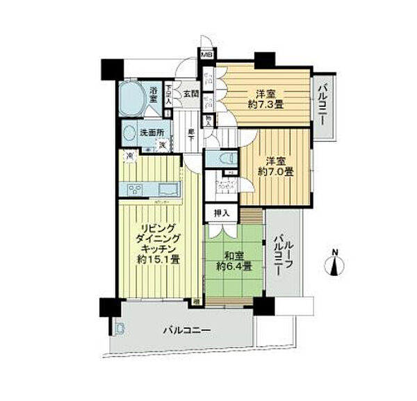 アーバニス今出川緑彩通り 1001｜京都府京都市上京区元誓願寺通東堀川東入西町(賃貸マンション3LDK・10階・78.96㎡)の写真 その2