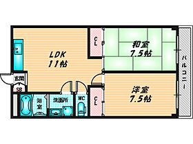 レジデンス宮本II  ｜ 大阪府大東市新田本町13-21（賃貸マンション2LDK・2階・54.00㎡） その2