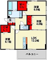 松の杜D-ROOM 301 ｜ 福岡県北九州市小倉北区下到津３丁目6-5（賃貸アパート3LDK・3階・73.38㎡） その2