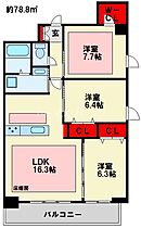 福岡県北九州市小倉北区田町（賃貸マンション3LDK・2階・78.80㎡） その2