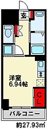 JR鹿児島本線 西小倉駅 徒歩15分の賃貸マンション 7階ワンルームの間取り