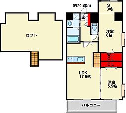 JR日豊本線 南小倉駅 徒歩16分の賃貸マンション 15階2SLDKの間取り