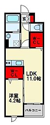 ルナベル 1LDKの間取図画像