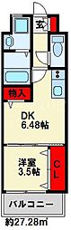ギャラクシー西小倉 1DKの間取図画像